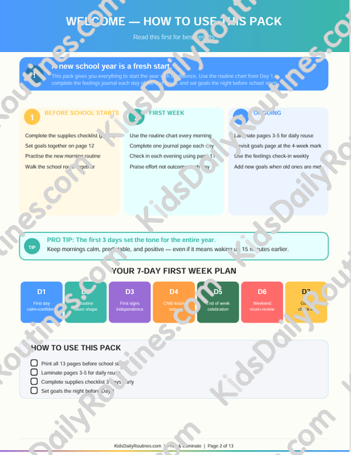 Back to School Transition Pack — Start the Year Confident, Calm, and Ready [Ages 4–10]