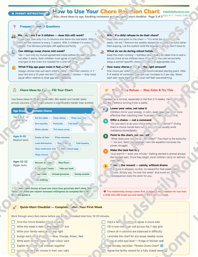 Chore Rotation Chart — Fair Chores, Zero Arguments, All Year Round [Ages 4–14]