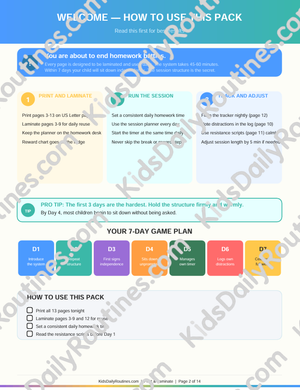 Homework Habit Builder — From Homework Battles to Study Skills in 7 Days [Ages 6–12]