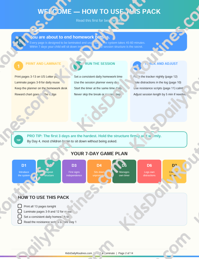 Homework Habit Builder — From Homework Battles to Study Skills in 7 Days [Ages 6–12]