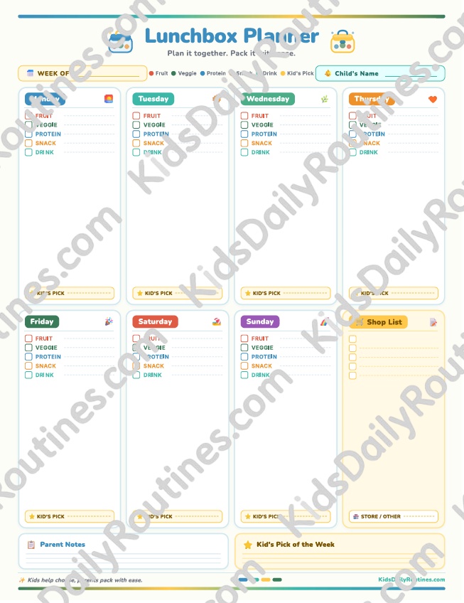 Lunchbox Planner — End the Daily "What's for Lunch?" Battle [Ages 2–12]