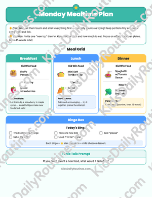Mealtime Meltdown Manager — Printable Mealtime Routine System