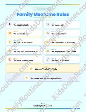 Mealtime Meltdown Manager — Printable Mealtime Routine System